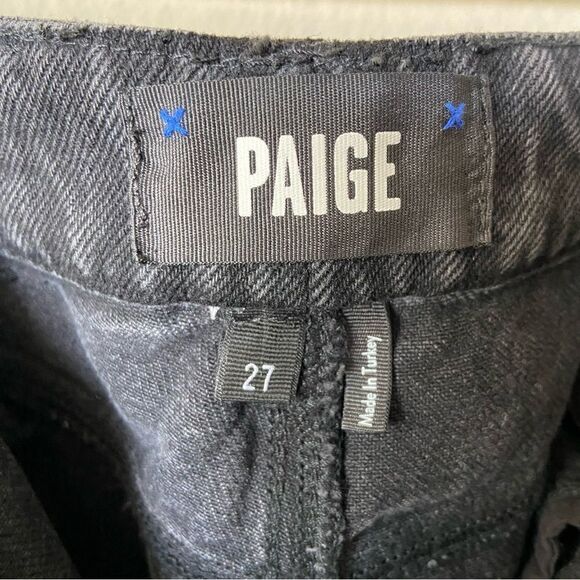 Paige Sarah Black Jeans Crop Straight Leg High Rise Size 27 - Picture 4 of 7